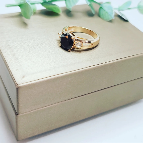 Dark Grey Rhinestones rings - Picture 2 of 3